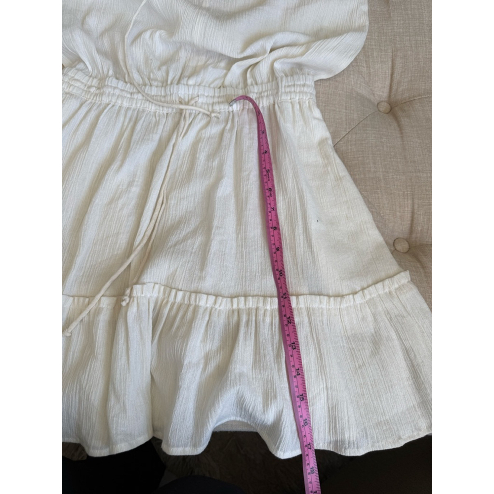 Women's Cream Sleeveless Boho Mini Dress S - Picture 2 of 8
